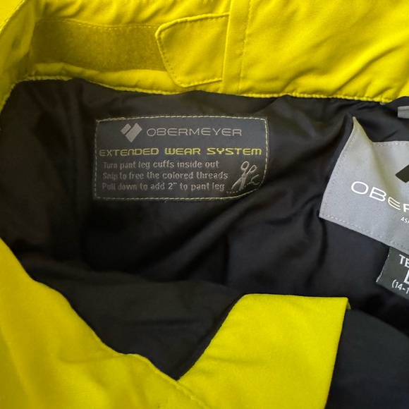 Youth Boys Lime Green Obermeyer Ski Pants w/Adjustable waist and Length Size Lg - Picture 6 of 7